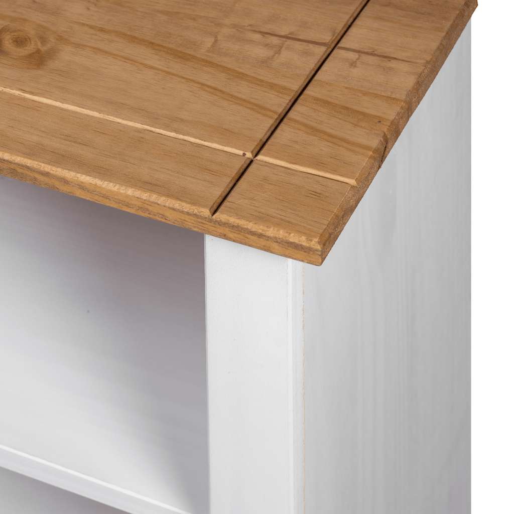 bogreol 80 x 35 x 100 cm massivt fyrretræ hvid Panama