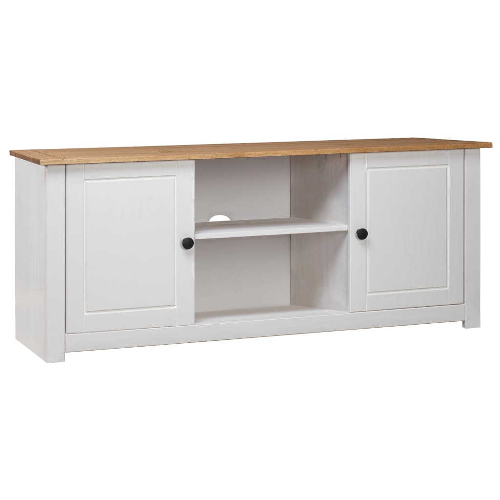 tv-bord Panama-serien 120x40x50 cm massivt fyrretræ hvid