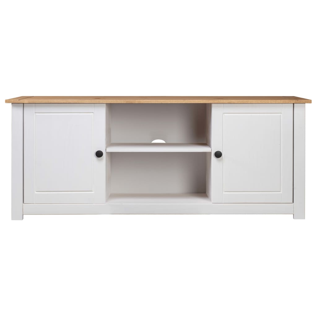 tv-bord Panama-serien 120x40x50 cm massivt fyrretræ hvid