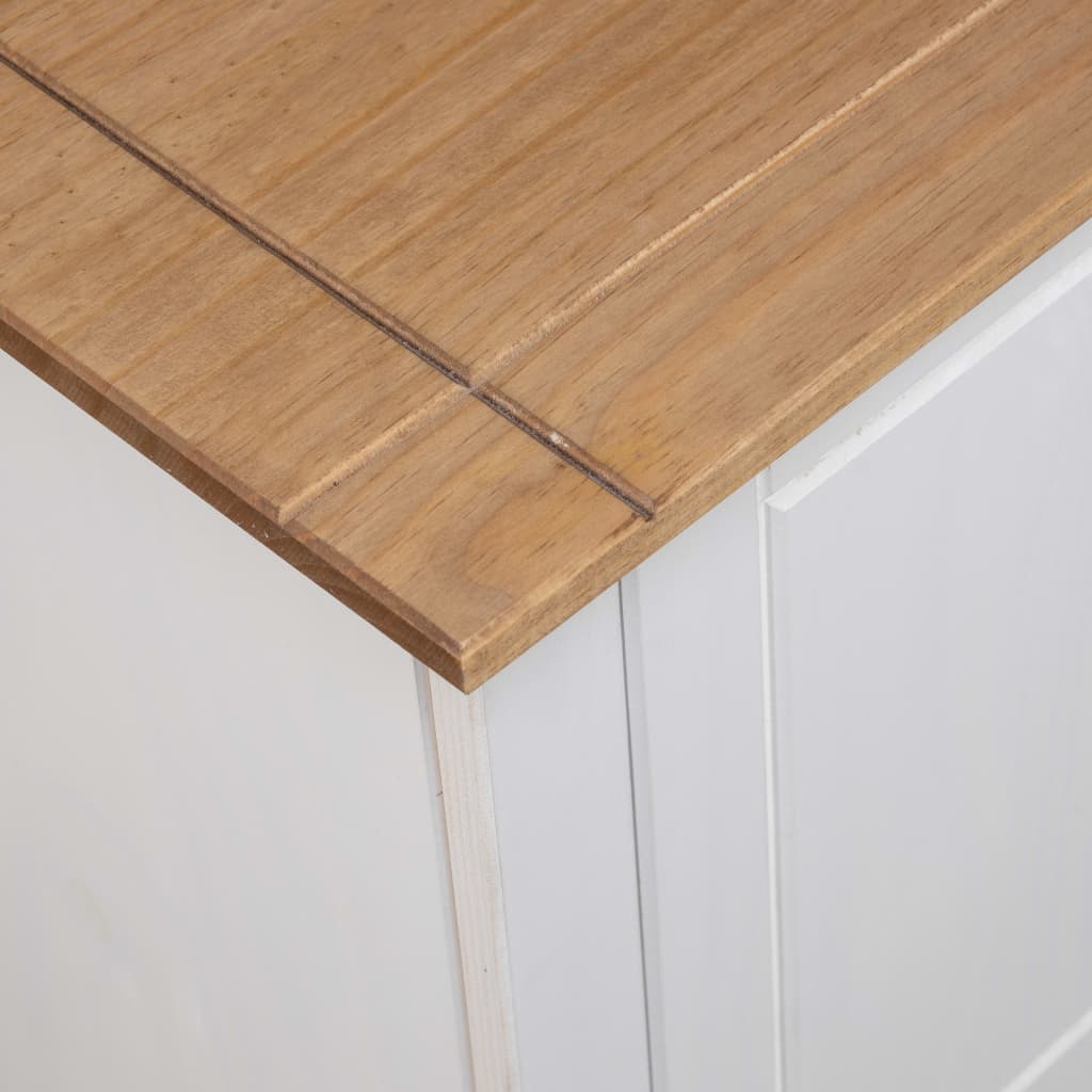 tv-bord Panama-serien 120x40x50 cm massivt fyrretræ hvid