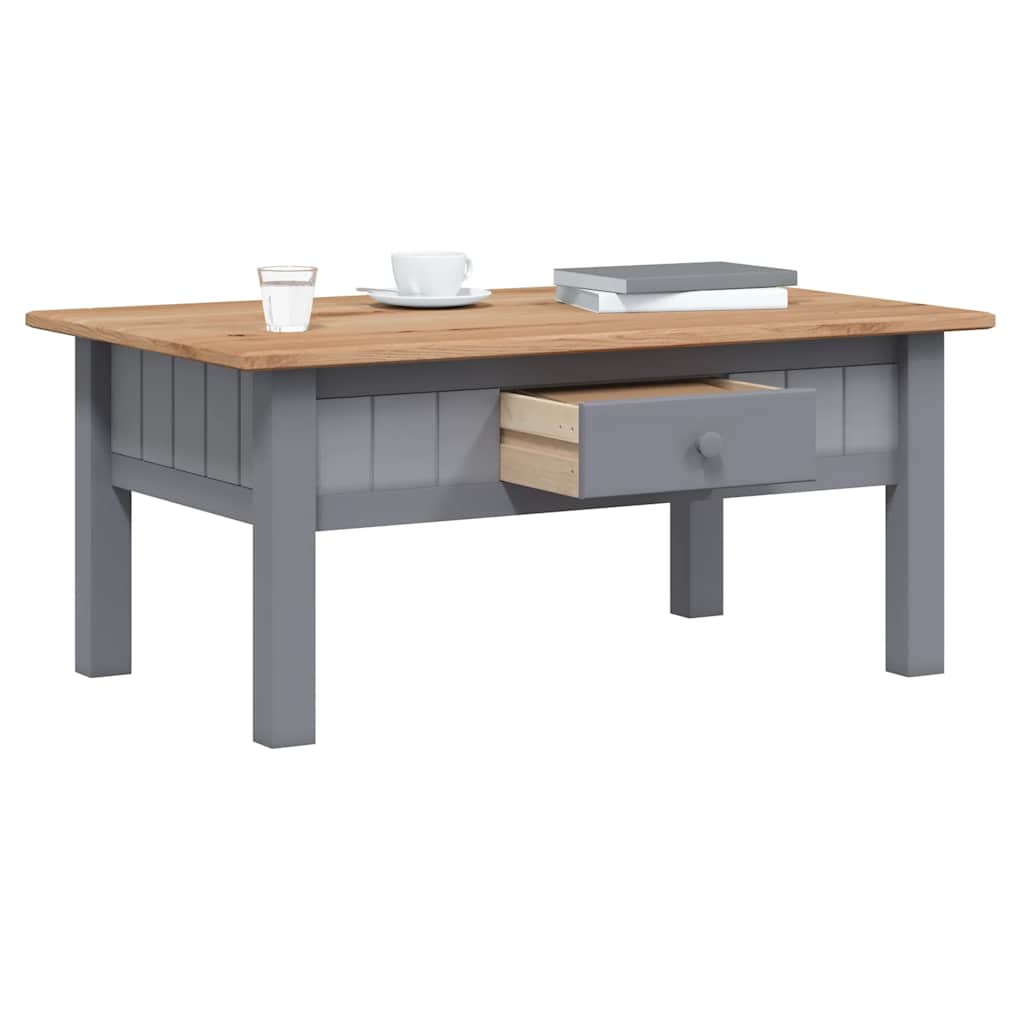 sofabord 100x60x43,5 cm massivt fyrretræ Panama grå