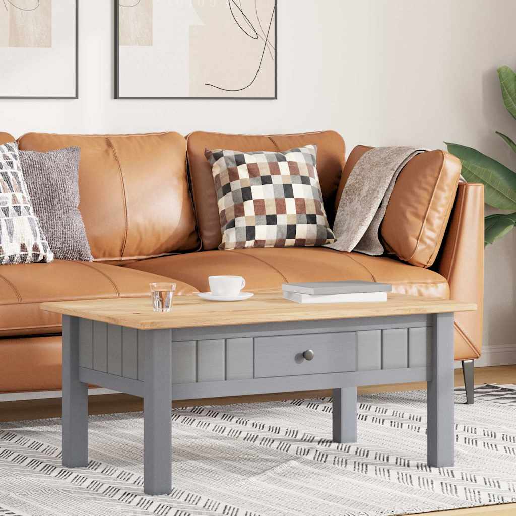 sofabord 100x60x43,5 cm massivt fyrretræ Panama grå
