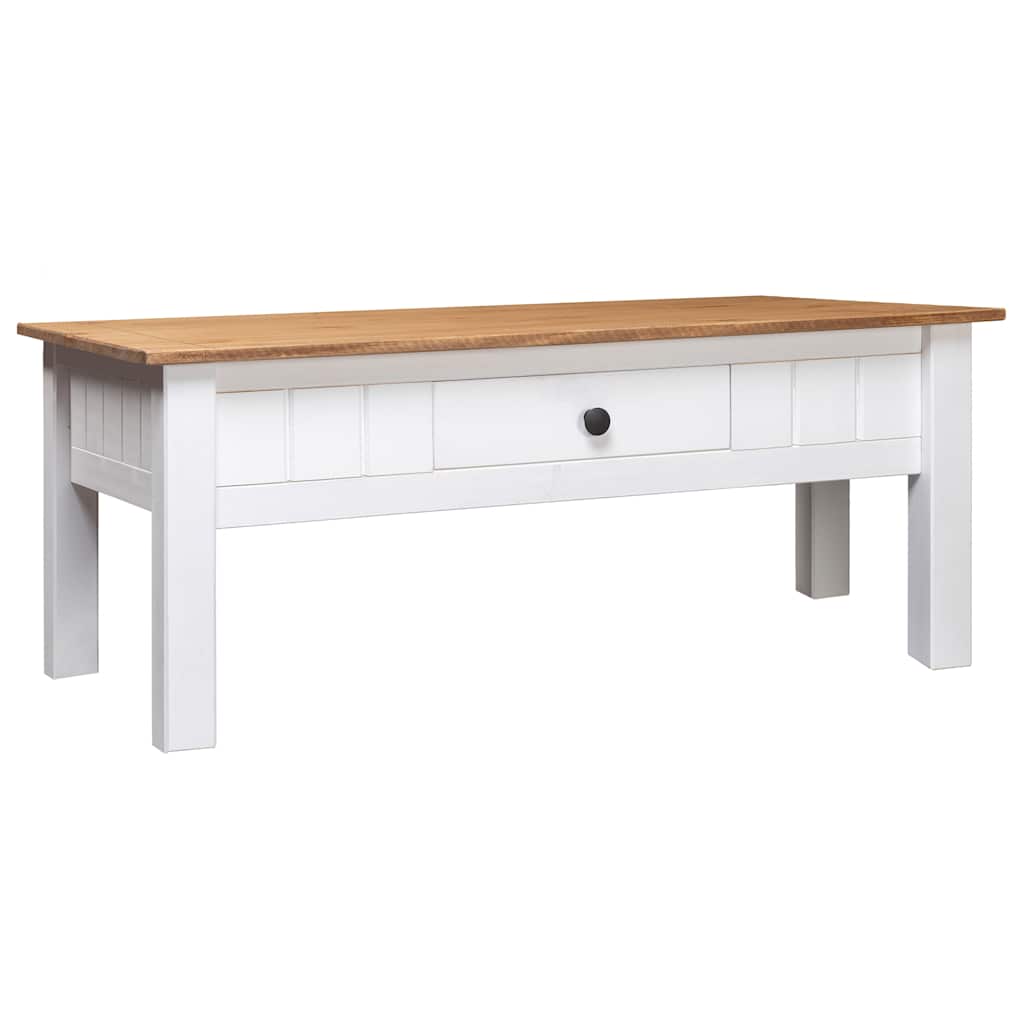 sofabord 100x60x43,5 cm massivt fyrretræ Panama hvid