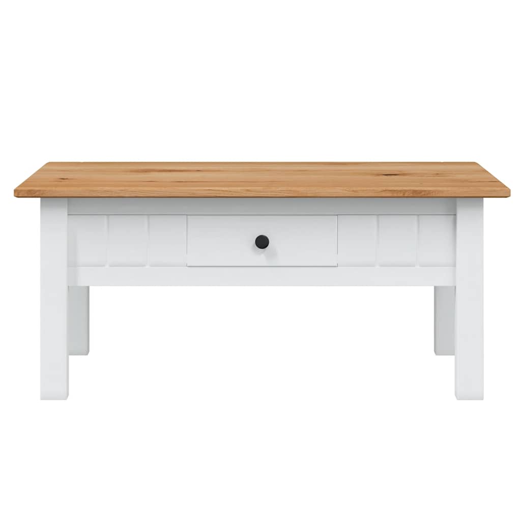 sofabord 100x60x43,5 cm massivt fyrretræ Panama hvid