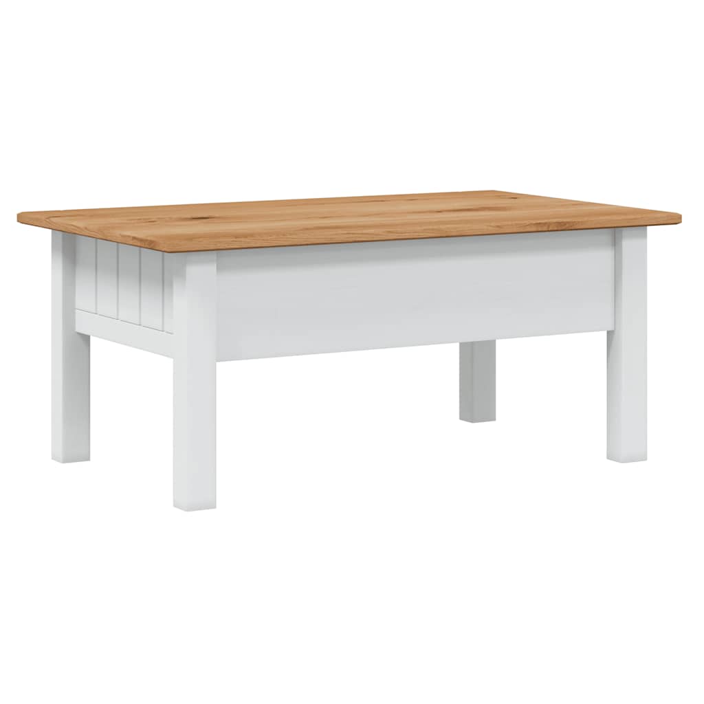 sofabord 100x60x43,5 cm massivt fyrretræ Panama hvid