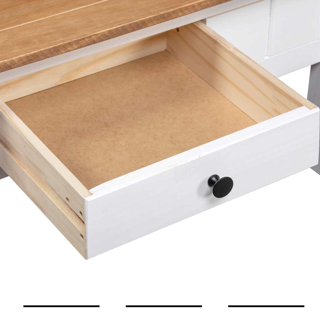 sofabord 100x60x43,5 cm massivt fyrretræ Panama hvid