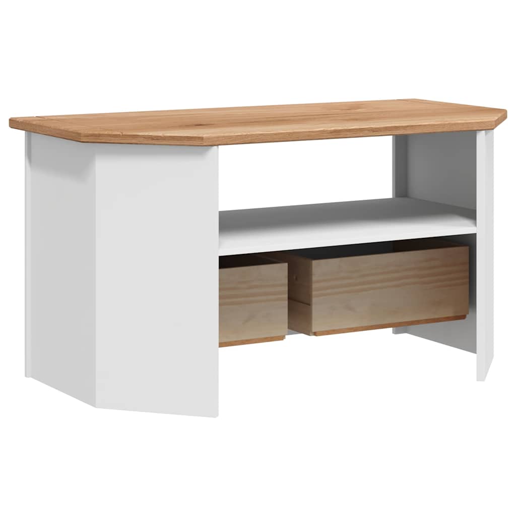 tv-skænk 93 x 49 x 49 cm massivt fyrretræ Panama hvid