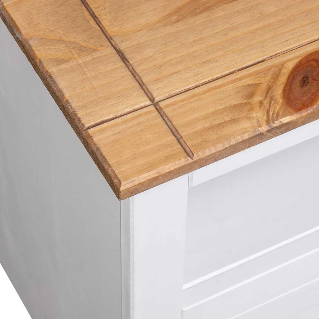 tv-skænk 93 x 49 x 49 cm massivt fyrretræ Panama hvid
