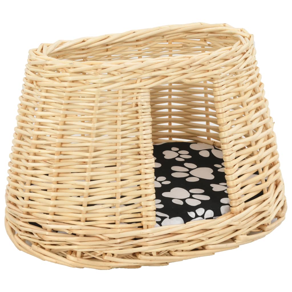 kattekurve med hynder 3 stk. 47 x 34 x 60 cm naturligt piletræ