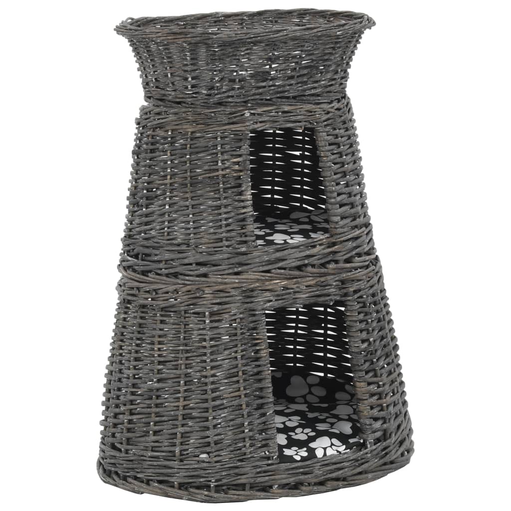 kattekurve hynder 3 stk. 47 x 34 x 60 cm naturligt piletræ grå