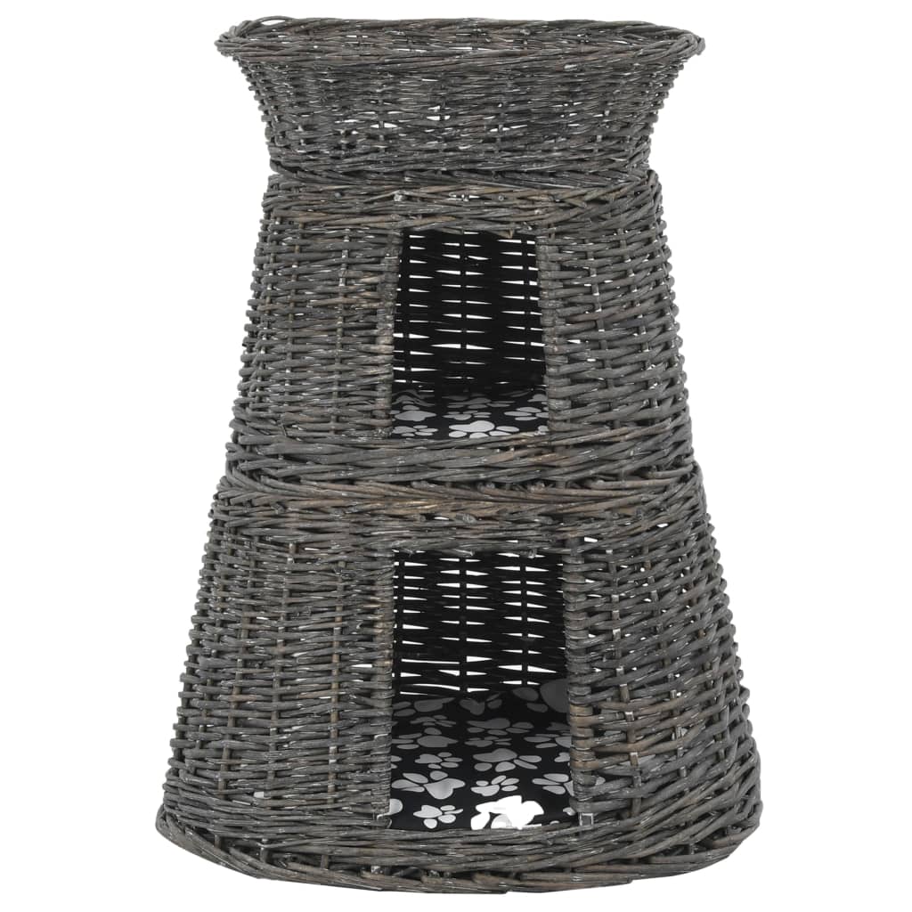 kattekurve hynder 3 stk. 47 x 34 x 60 cm naturligt piletræ grå