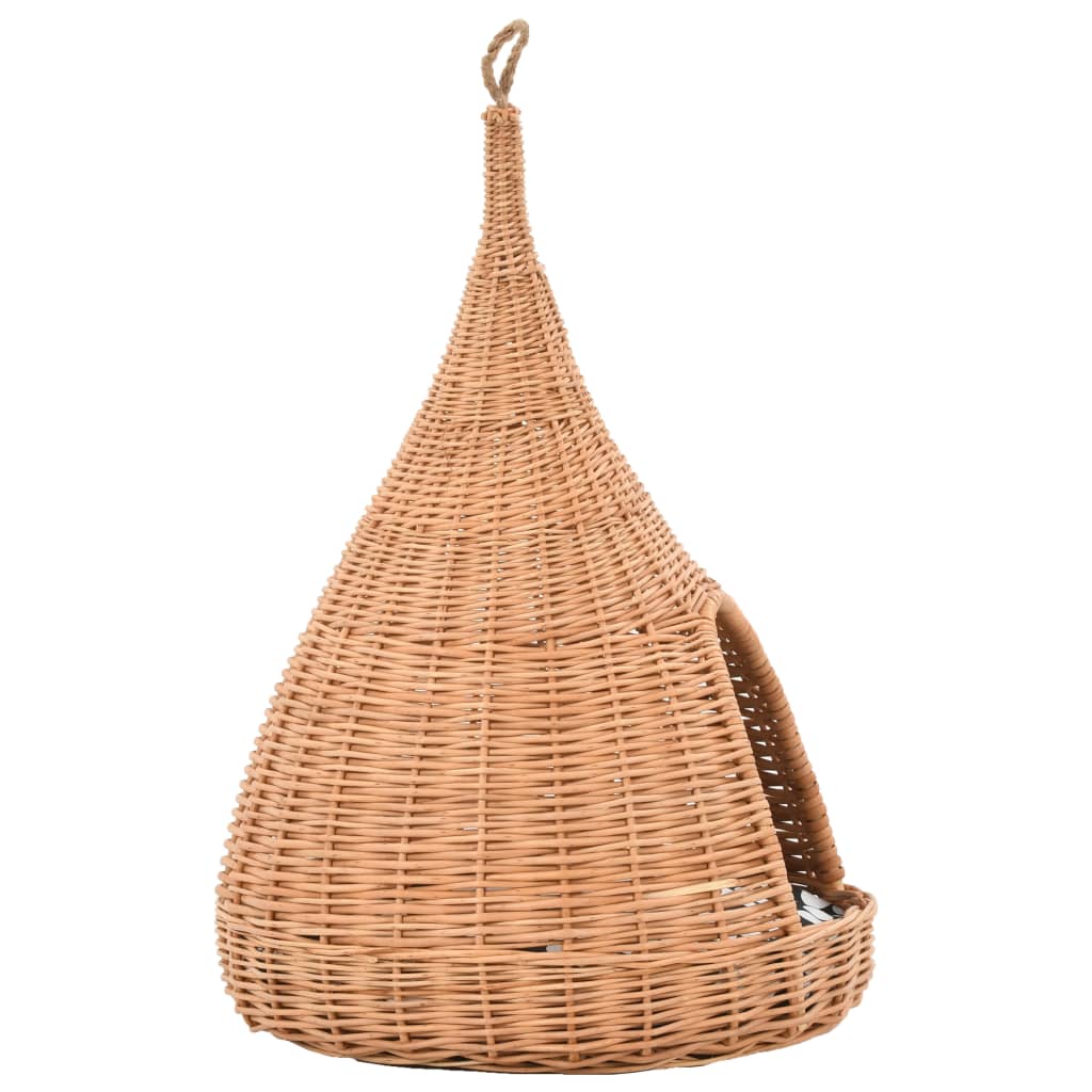 kattehus med hynde 40 x 60 cm tipifacon naturligt piletræ