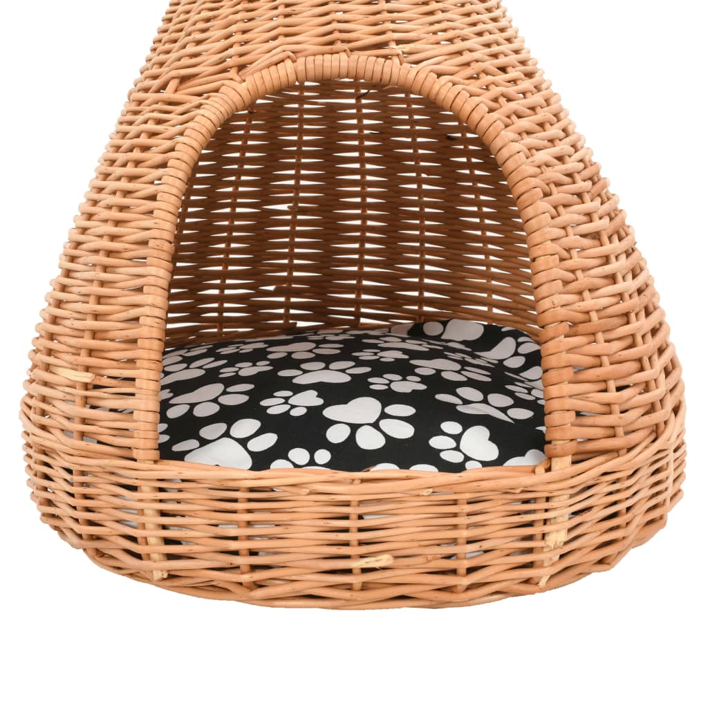 kattehus med hynde 40 x 60 cm tipifacon naturligt piletræ