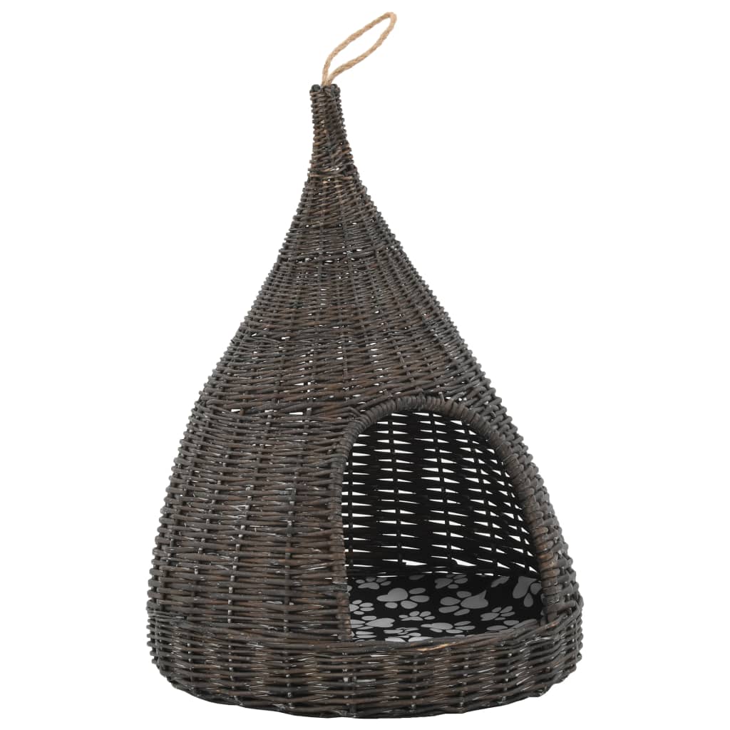 kattehus med hynde 40x60 cm tipi naturpil grå