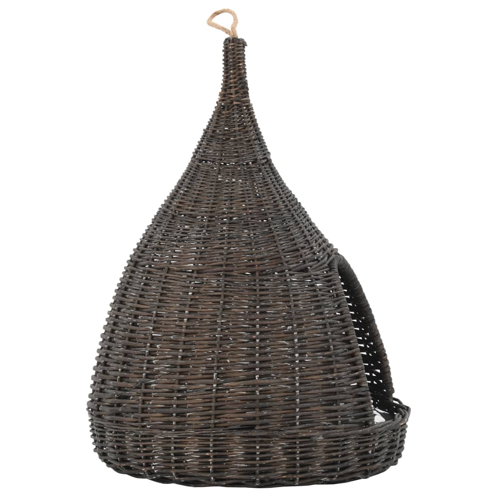 kattehus med hynde 40x60 cm tipi naturpil grå