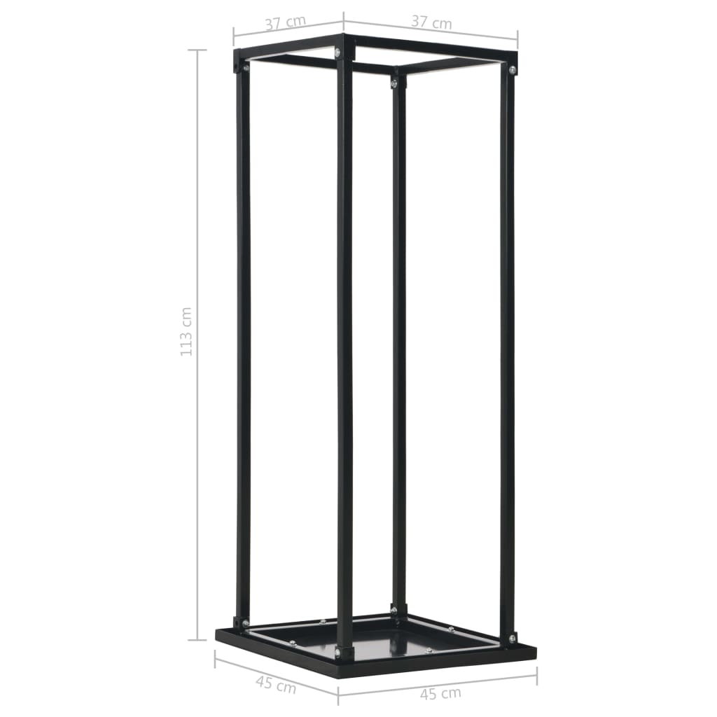 brændestativ med bund 37 x 37 x 113 cm sort stål