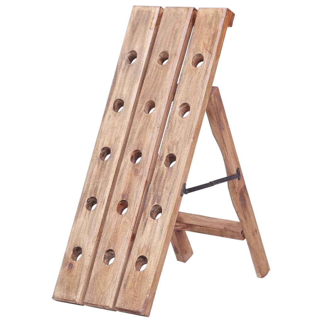 vinreol til 15 flasker 26x50x70 cm massivt mahognitræ