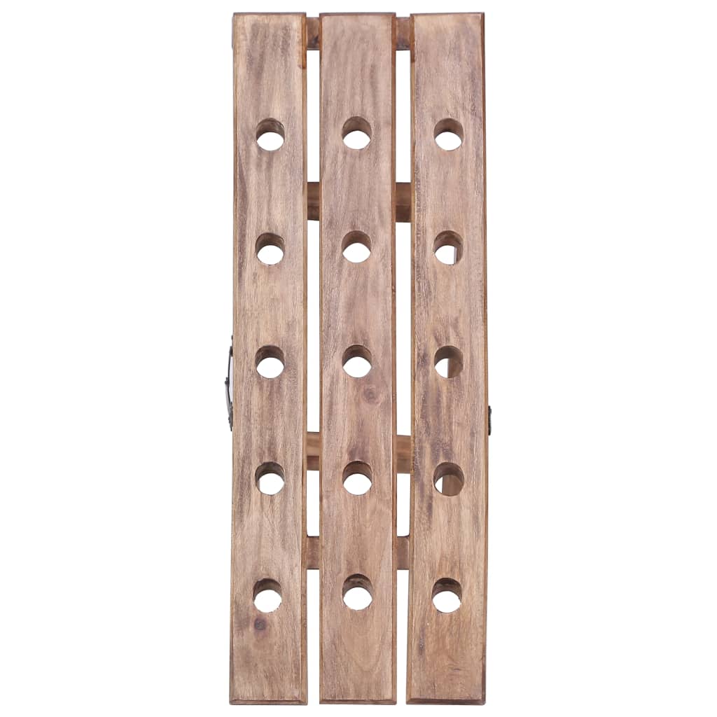 vinreol til 15 flasker 26x50x70 cm massivt mahognitræ