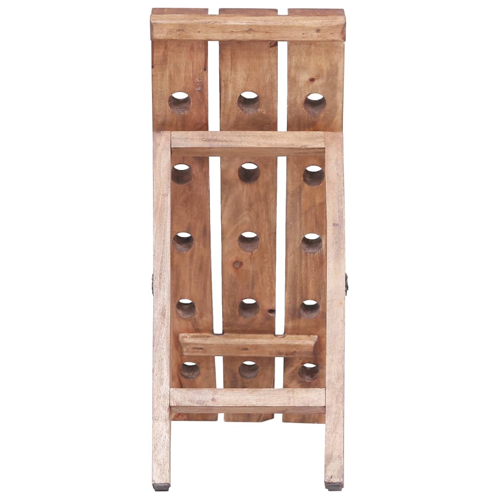 vinreol til 15 flasker 26x50x70 cm massivt mahognitræ