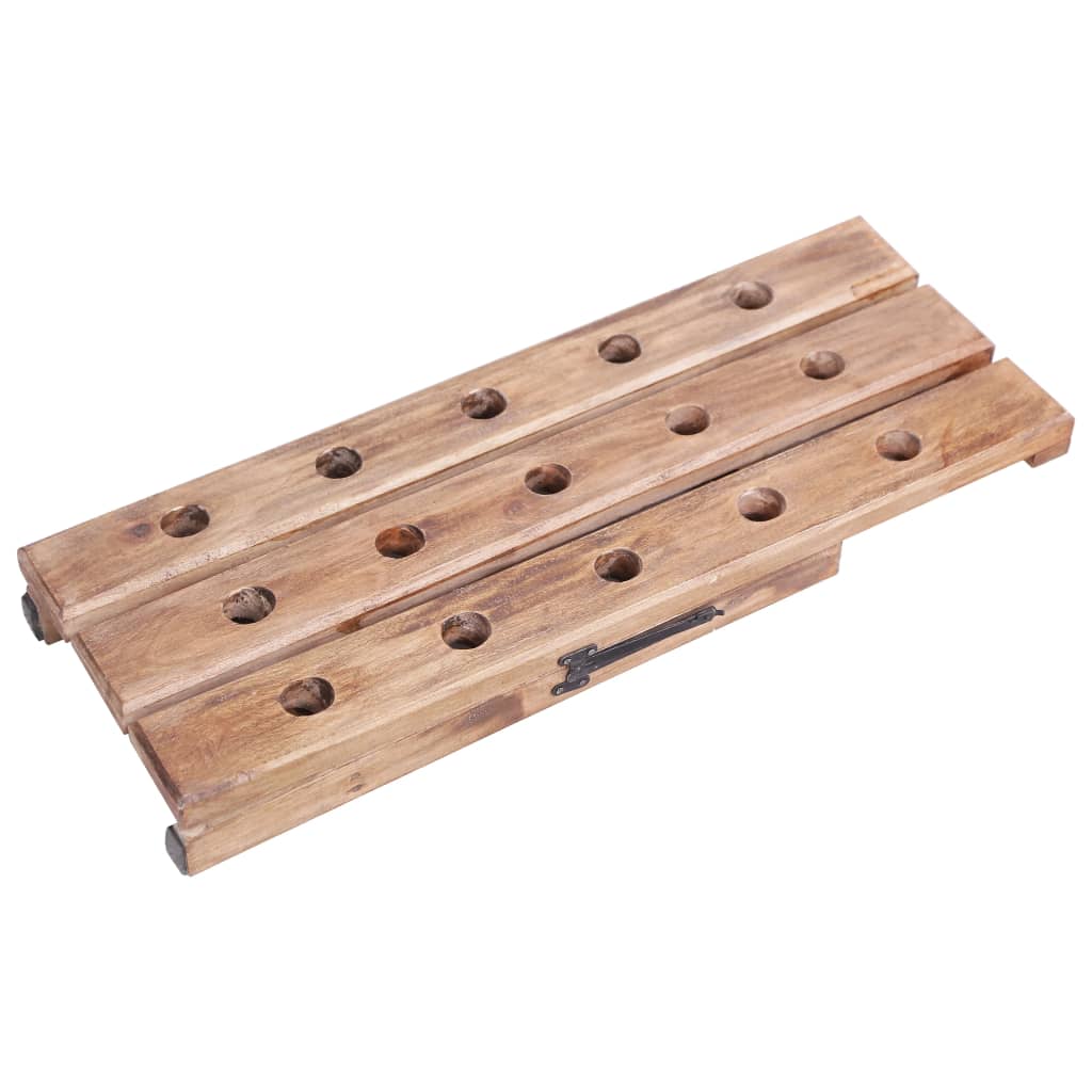 vinreol til 15 flasker 26x50x70 cm massivt mahognitræ