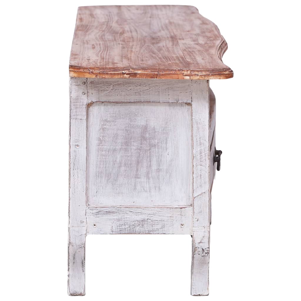tv-bord 120x30x40 cm massivt mahognitræ hvid