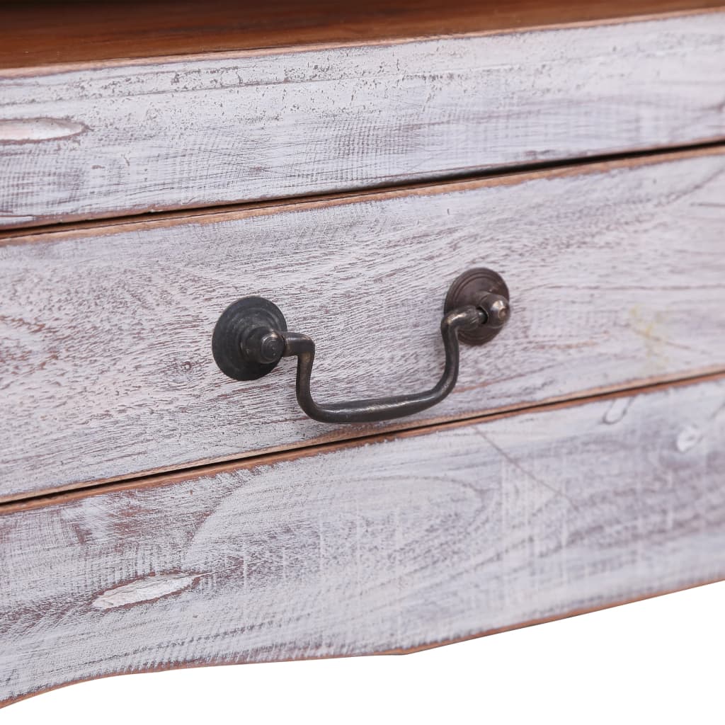 tv-bord 120x30x40 cm massivt mahognitræ hvid