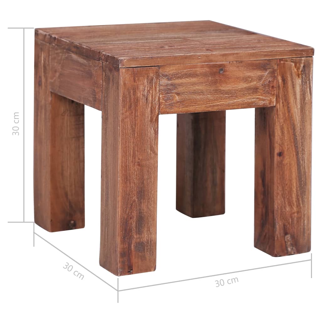 sofabord 30x30x30 cm massivt mahognitræ