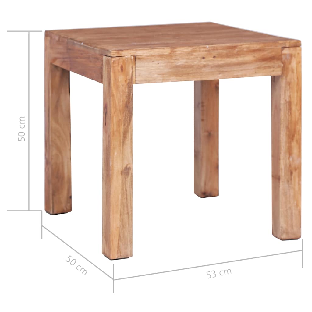 sofabord 53x50x50 cm massivt mahognitræ
