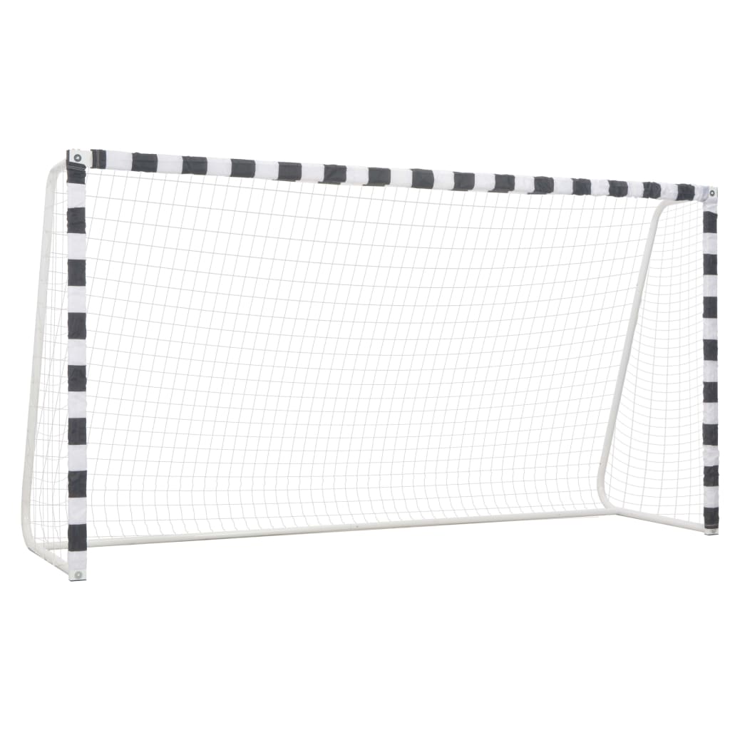 fodboldmål 300 x 160 x 90 cm metal sort og hvid