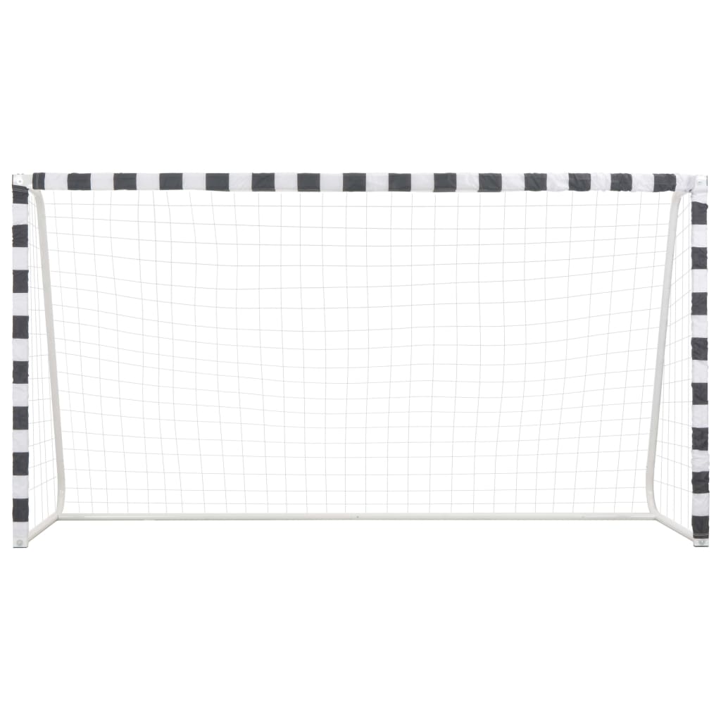 fodboldmål 300 x 160 x 90 cm metal sort og hvid