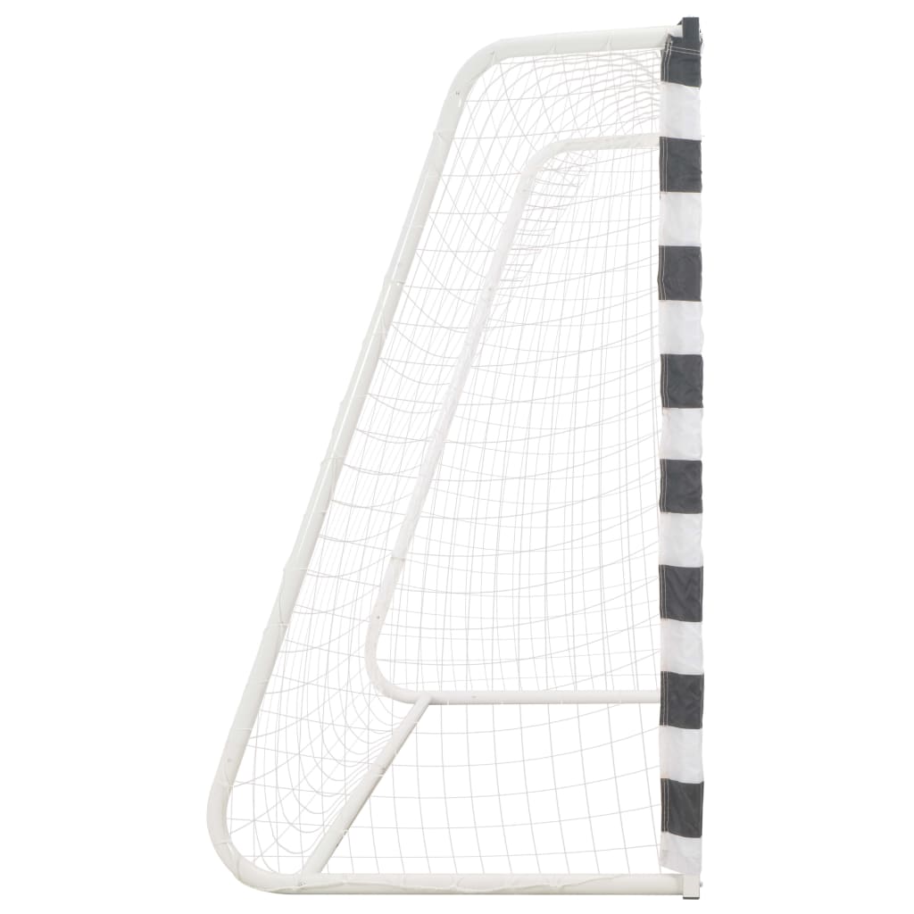 fodboldmål 300 x 160 x 90 cm metal sort og hvid