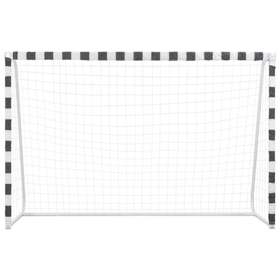fodboldmål 300 x 200 x 90 cm metal sort og hvid