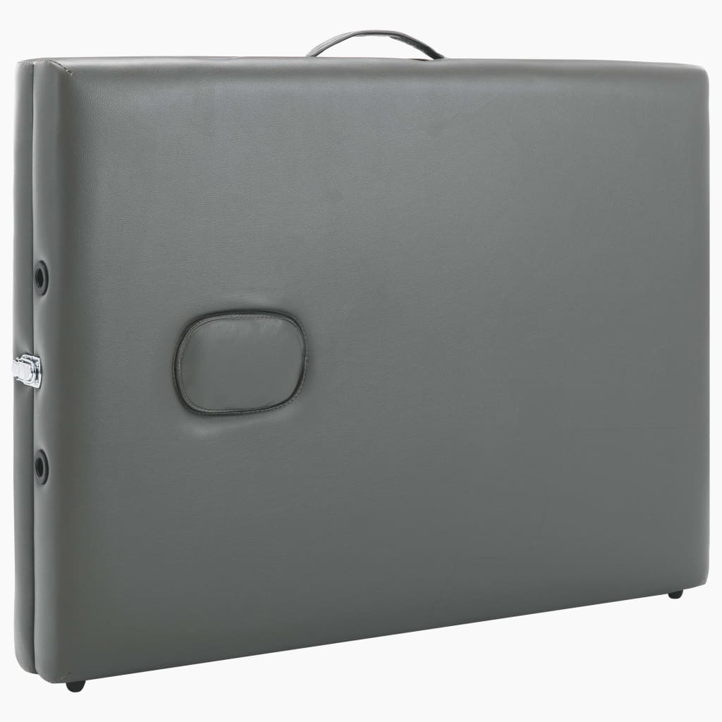 massagebord med 2 zoner træstel antracitgrå 186 x 68 cm
