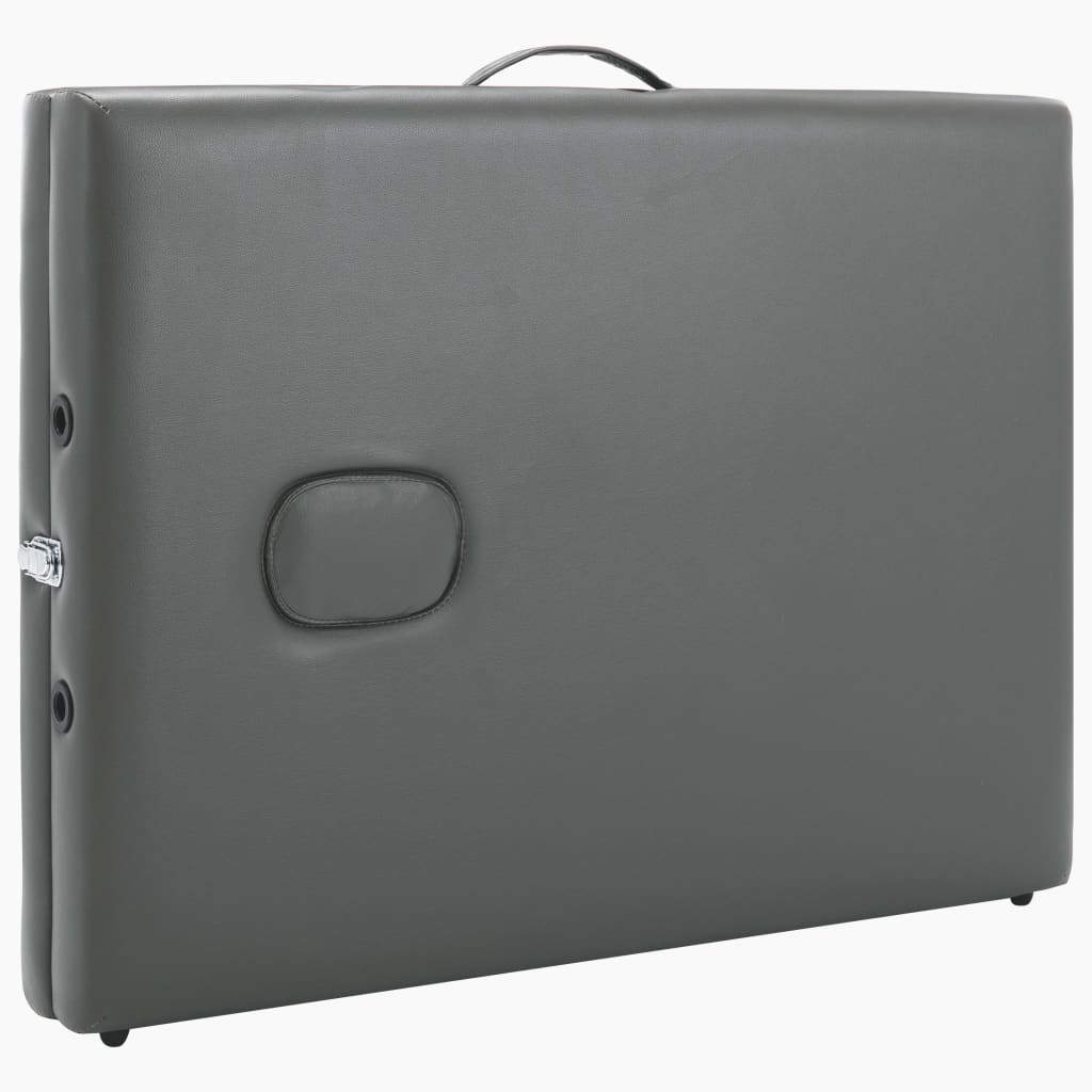 massagebord med 3 zoner træstel 186x68 cm antracitgrå