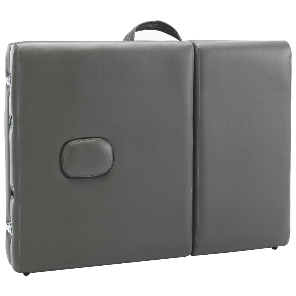 massagebord med 4 zoner træstel 186x68 cm antracitgrå