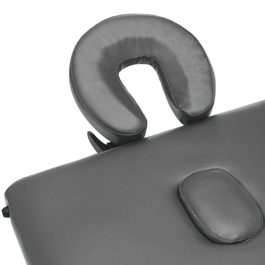 massagebord med 2 zoner aluminiumsstel 186x68 cm antracitgrå
