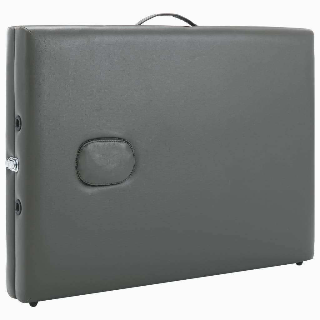 massagebord med 2 zoner aluminiumsstel 186x68 cm antracitgrå
