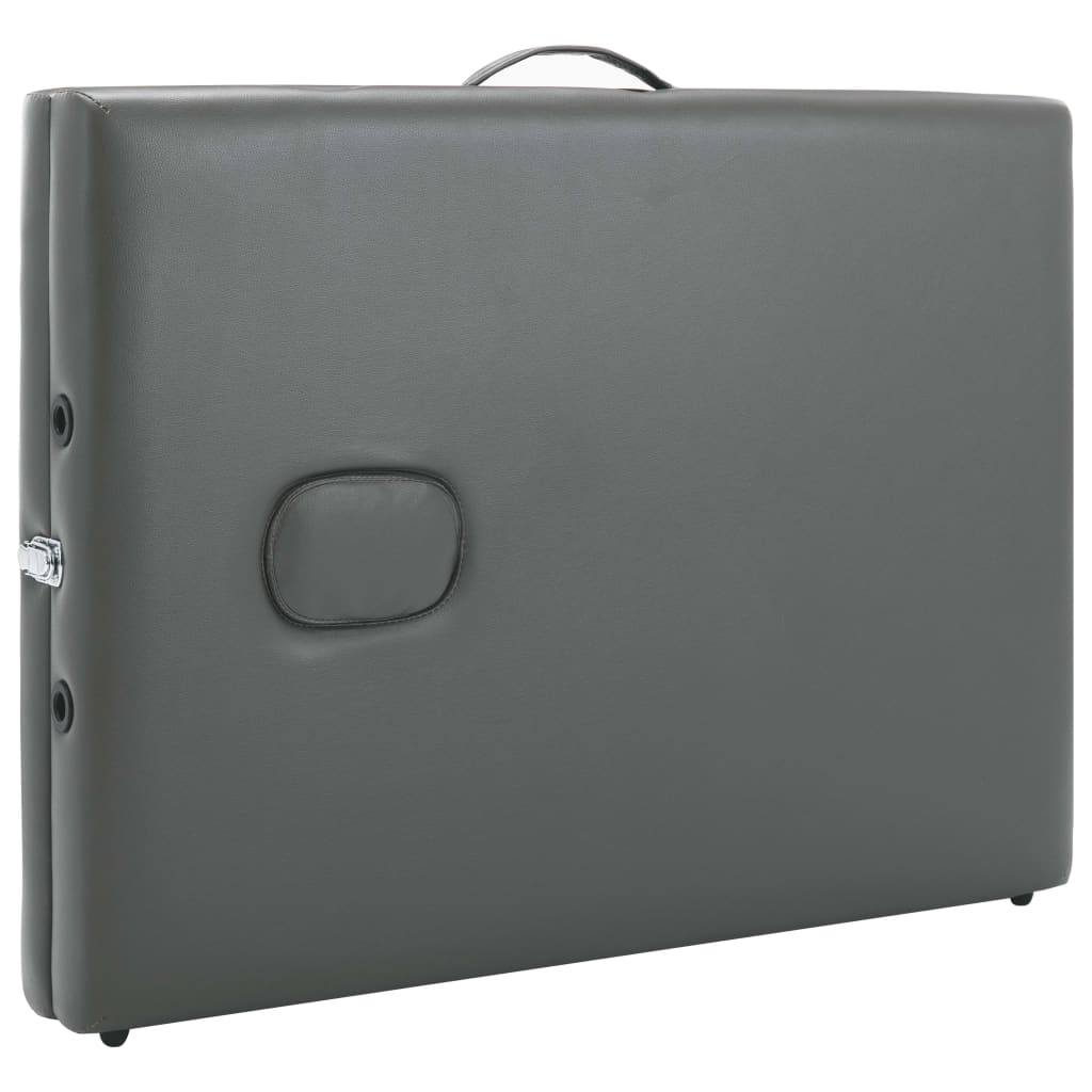 massagebord med 3 zoner aluminiumsstel 186 x 68 cm antracitgrå