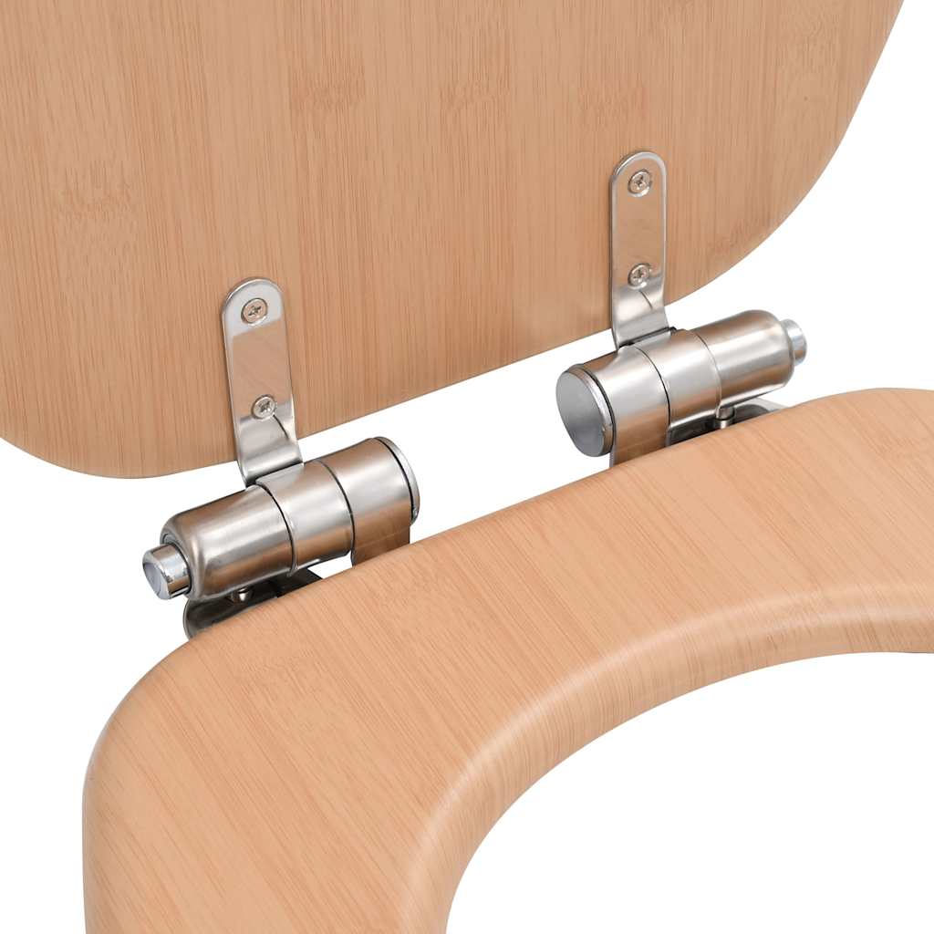 toiletsæder 2 stk. med soft close-låg MDF bambusdesign