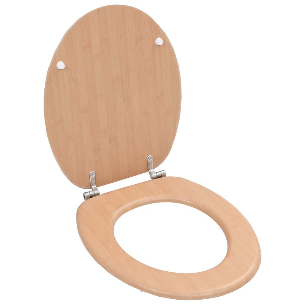 toiletsæder 2 stk. med låg MDF bambusdesign