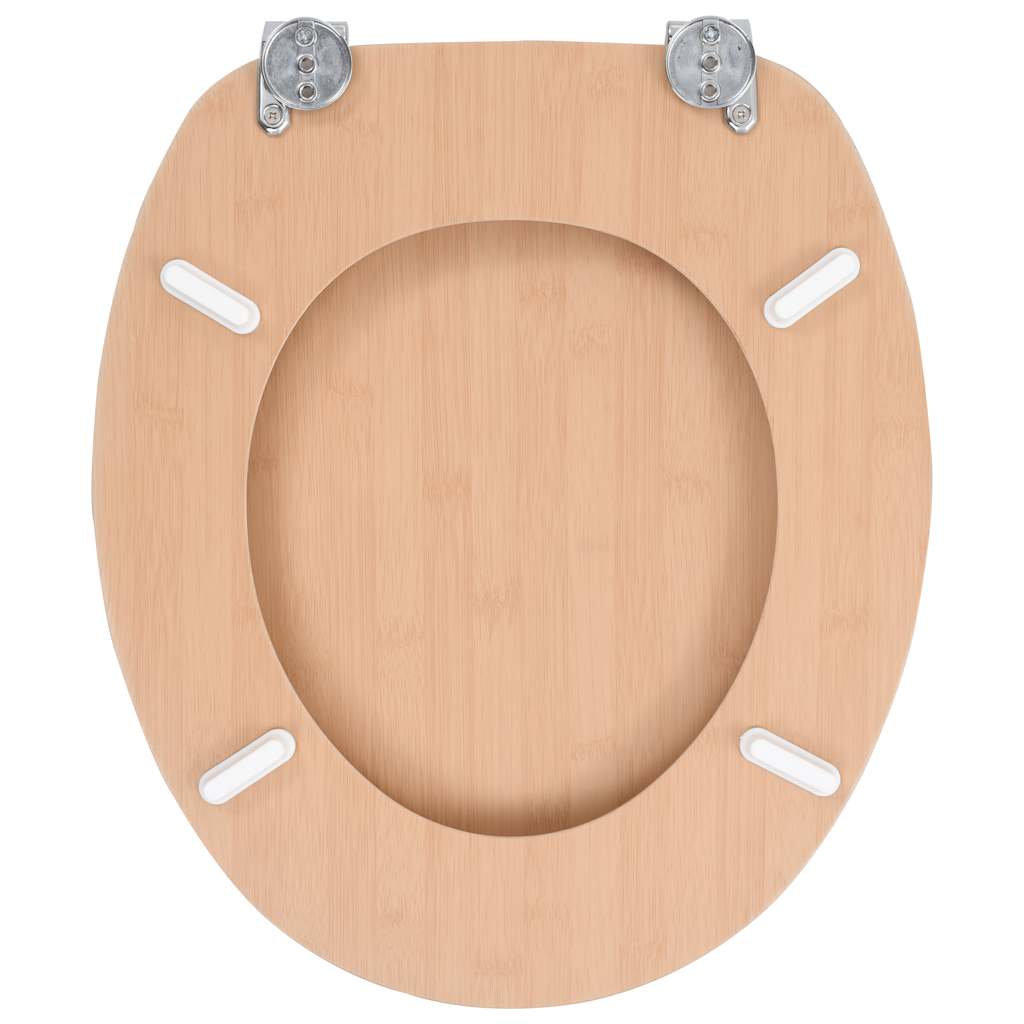 toiletsæder 2 stk. med låg MDF bambusdesign