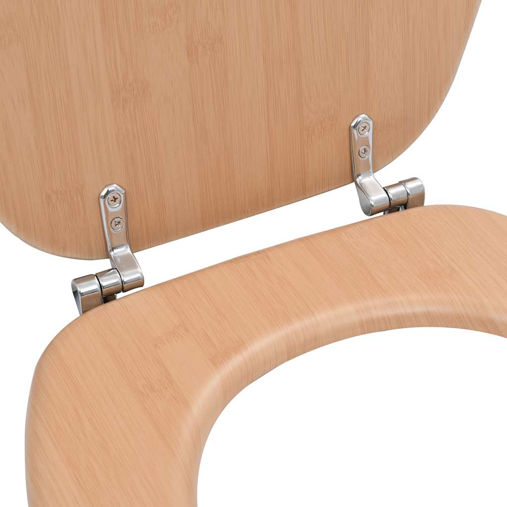 toiletsæder 2 stk. med låg MDF bambusdesign