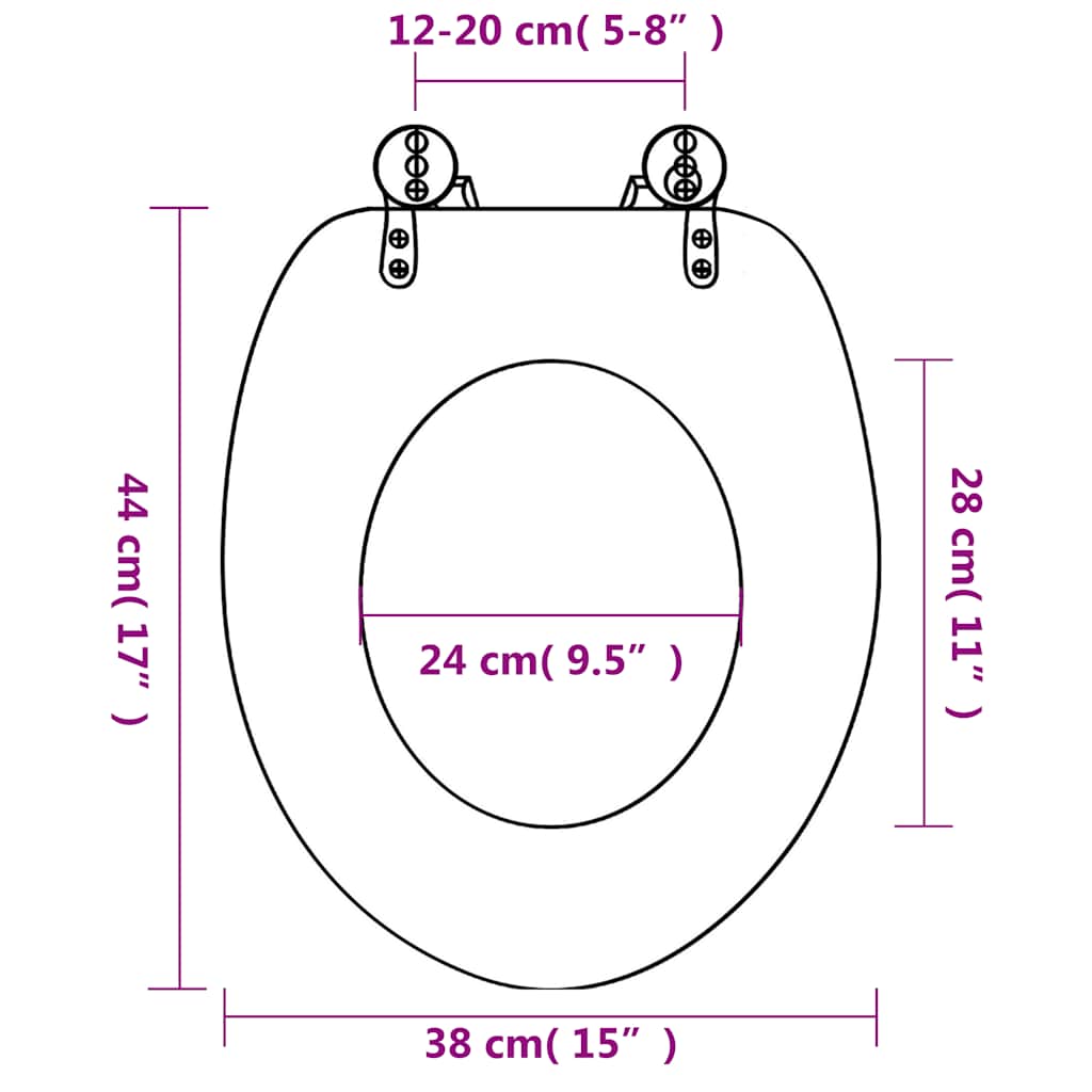 toiletsæder 2 stk. med soft close-låg MDF søstjernedesign