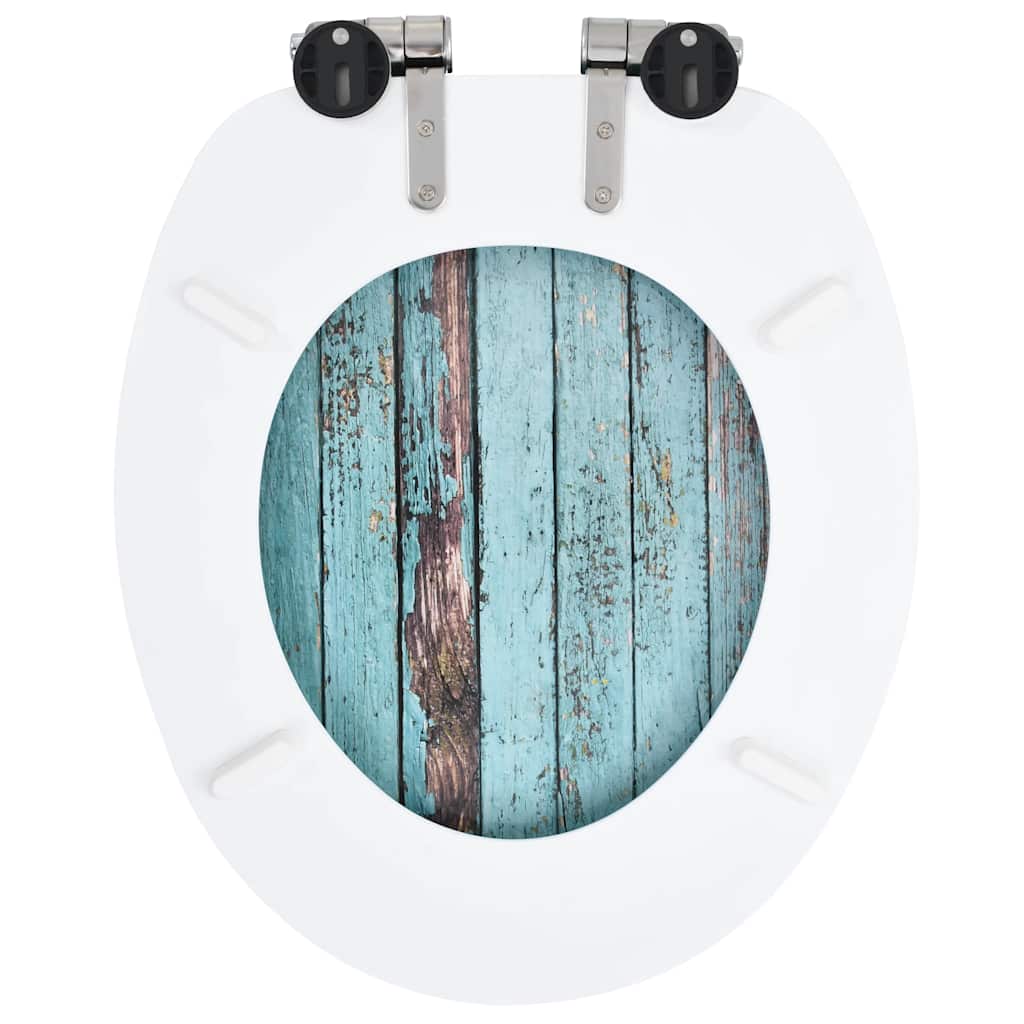 toiletsæder 2 stk. med soft close-låg MDF gammelt trædesign