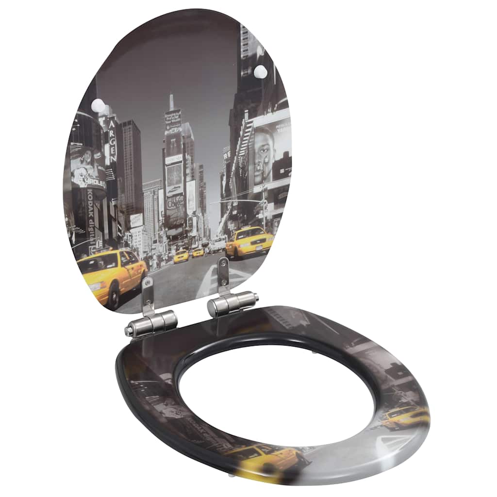 toiletsæder 2 stk. med soft close-låg MDF New York-design