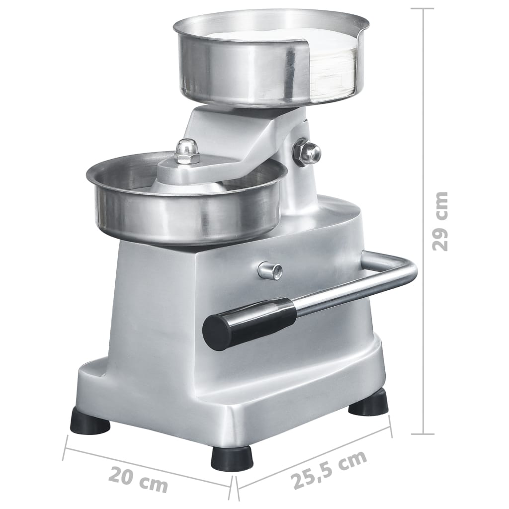 hamburgerpresser med 500 mellemlægningspapirer 10 cm aluminium
