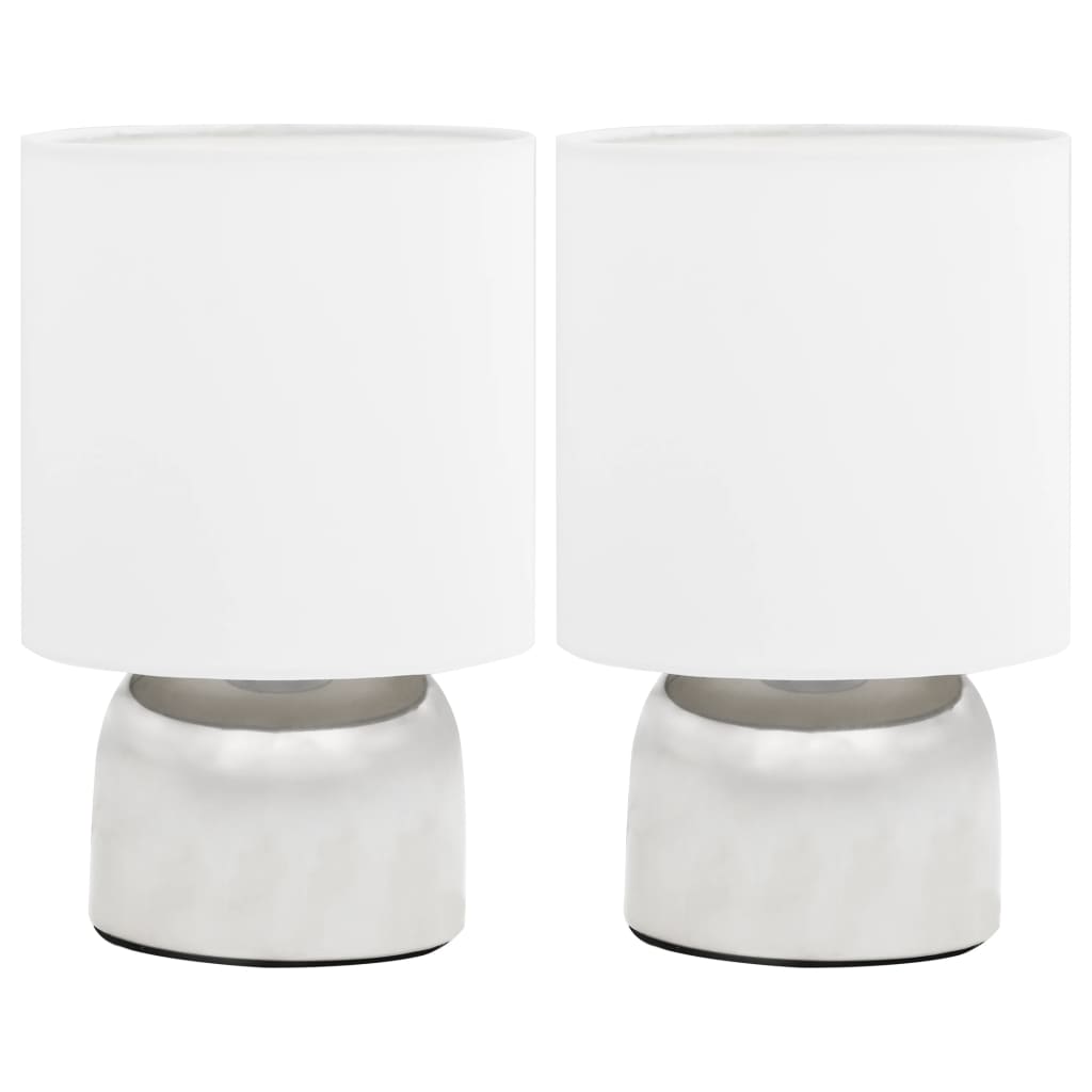bordlamper 2 stk. touch-knap E14 hvid