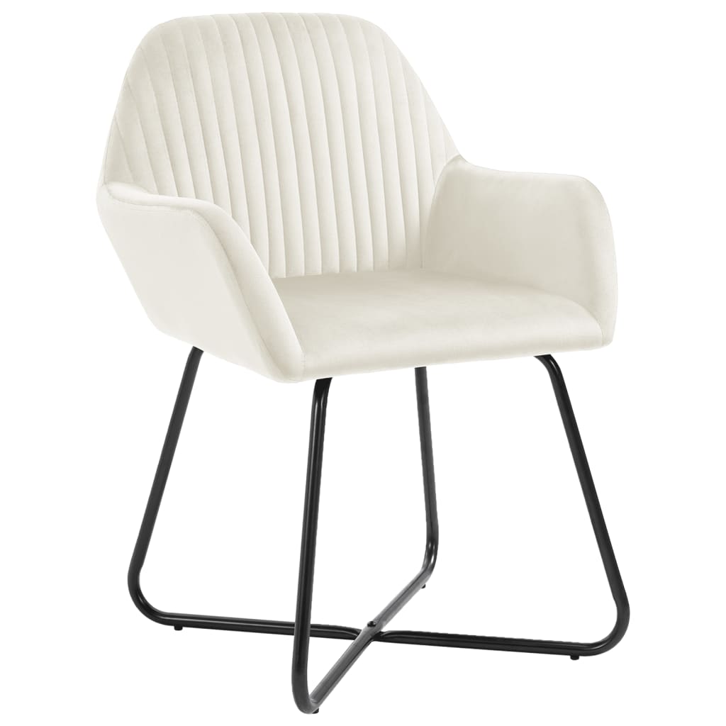 spisebordsstole 4 stk. velour cremefarvet