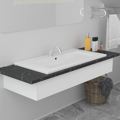 indbygget håndvask 81x39,5x18,5 cm keramisk hvid