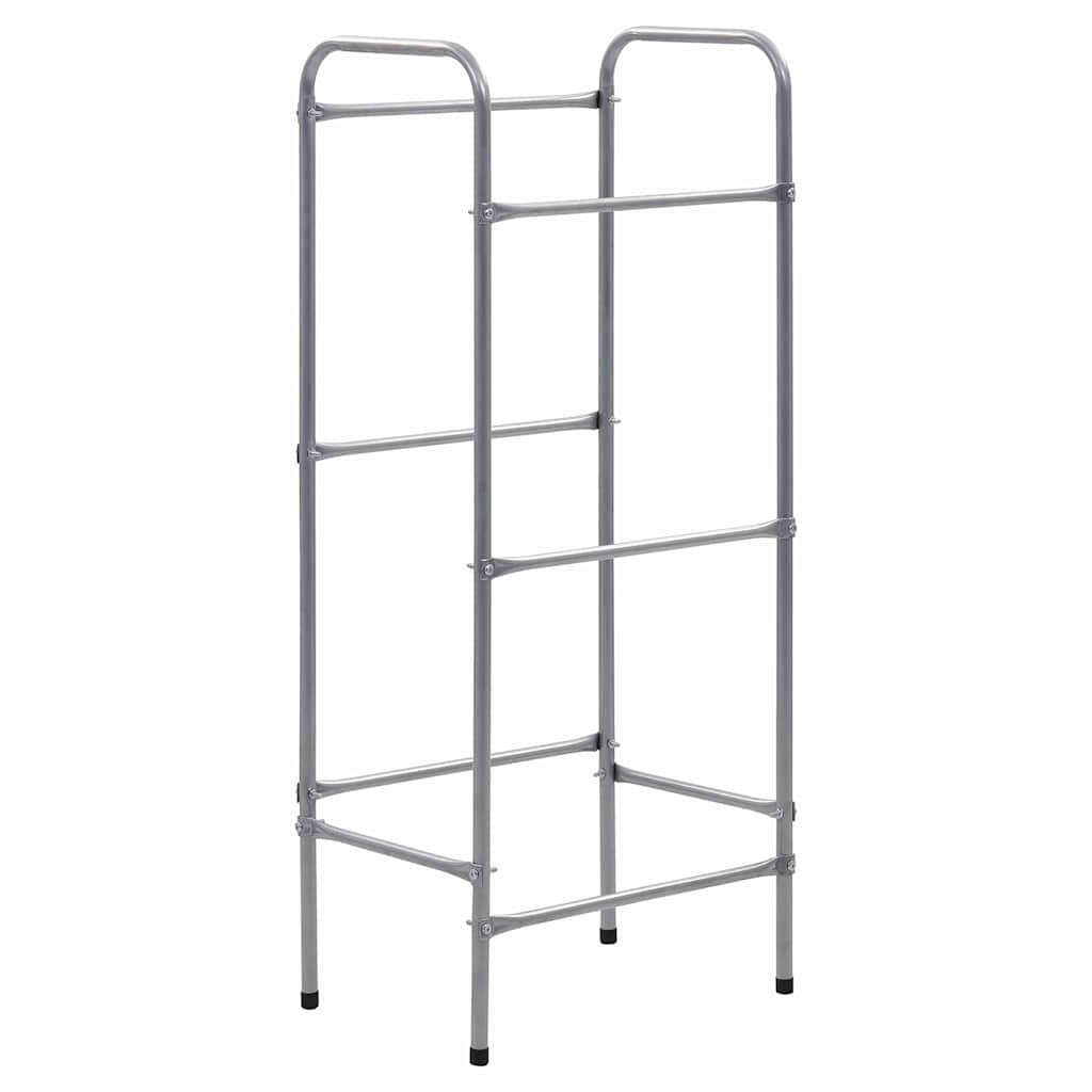 opbevaringsstativ til 3 kasser 50x33x116 cm stål sølvfarvet